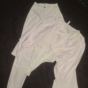 White puff sleeve set